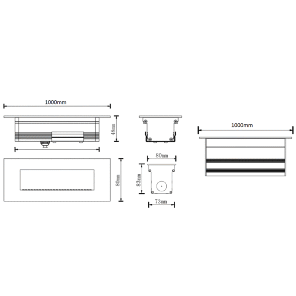 Reglette wallwasher 49W LT-004413-1M dimension