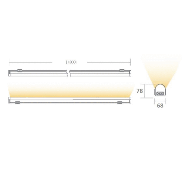 reglette IP66 LT-004390 18W dimension