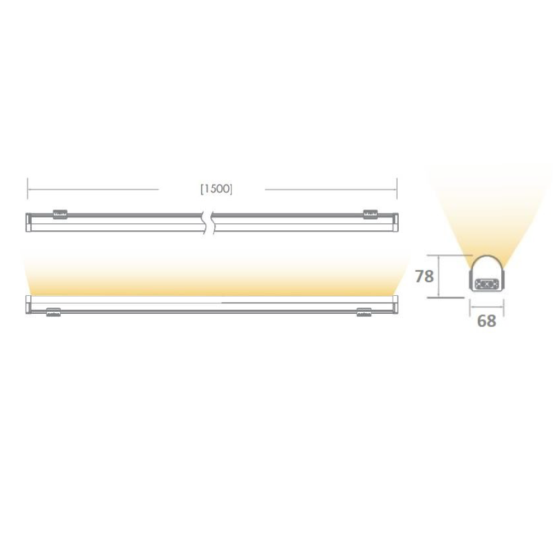 reglette IP66 LT-004390 18W dimension