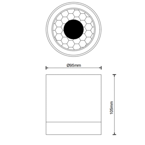 spot LED cylindre en surface IP65 15w LT-004404-15 dim