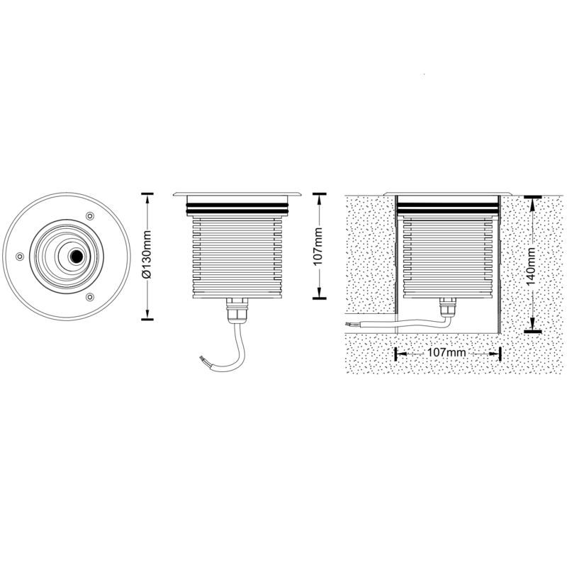 Spot LED encastré 25W LT-004511-25w dimension